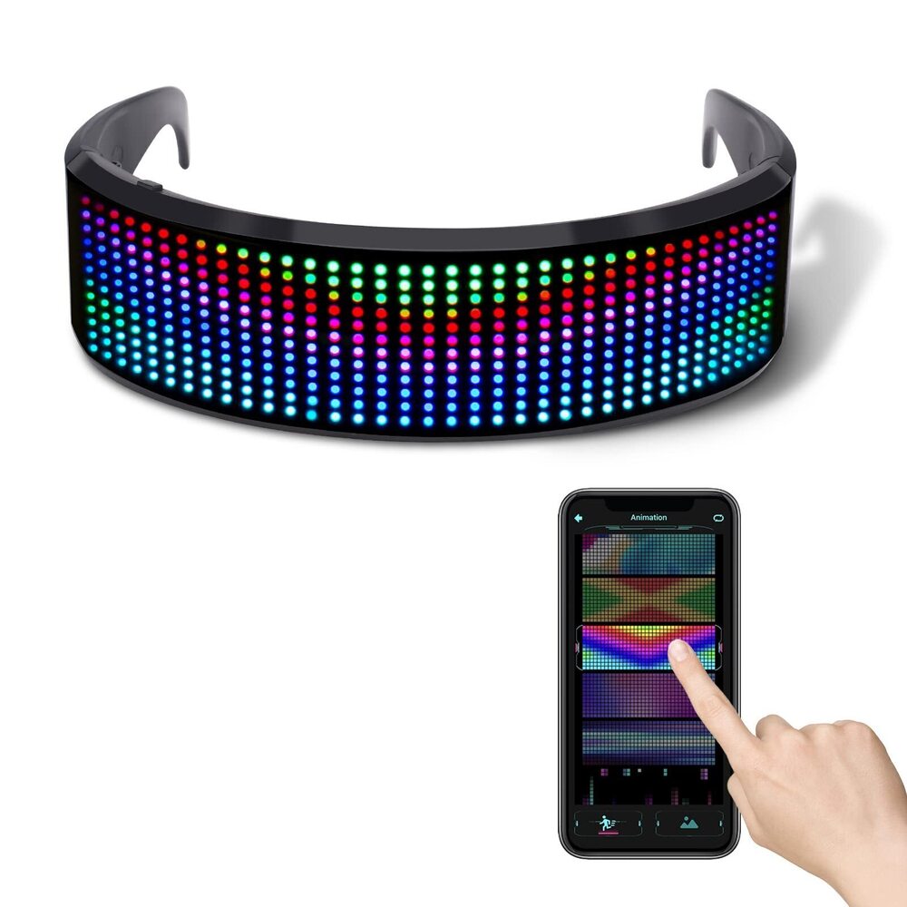 8640 LED Light Up Glasses, Bluetooth Full Color Luminous Glasses